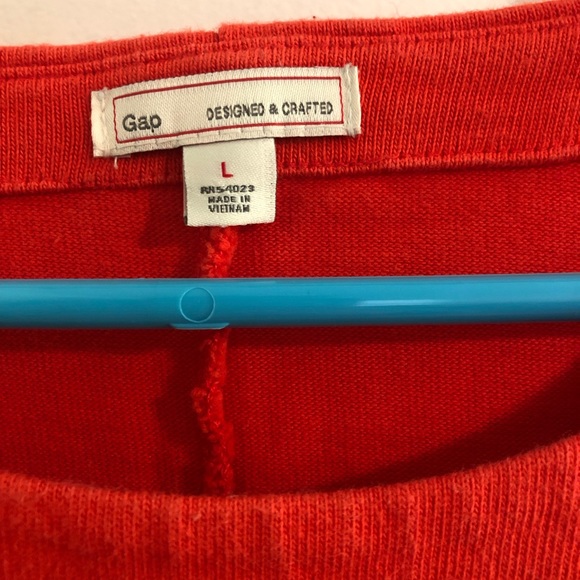 Red-Orange 3/4-Length Sleeve Sweater Dress with Zipper Details - Picture 3 of 7